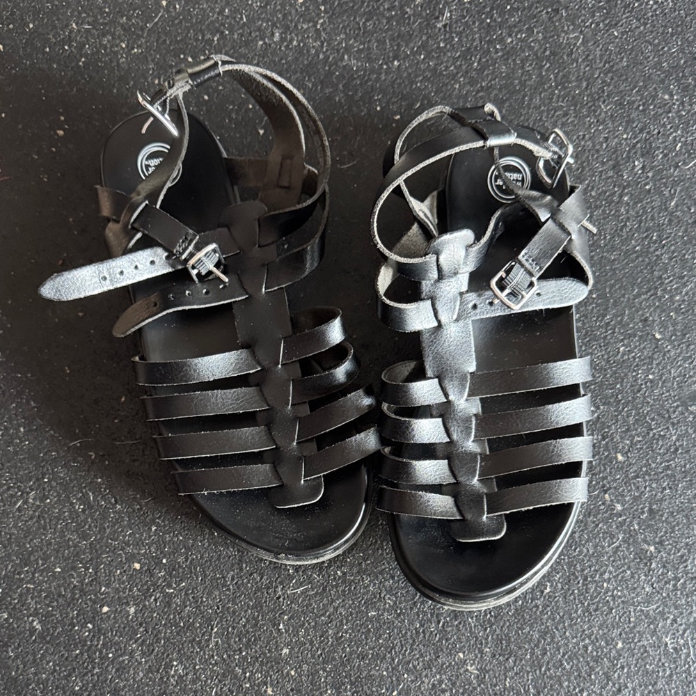 Wonder Nation Black and Silver Kids Sandals